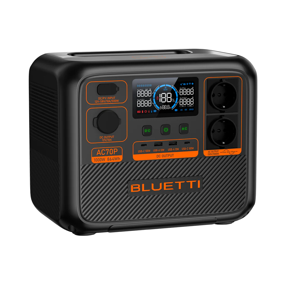 BLUETTI AC70P Portable Power Station | 1000W 864Wh