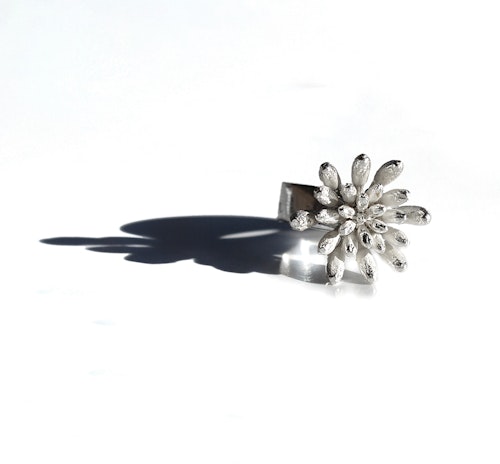 Silverring Flower Power storlek 52