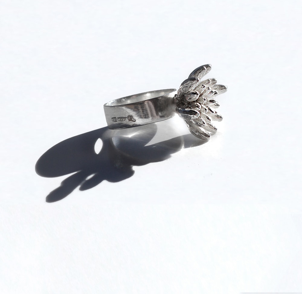 Silverring Flower Power storlek 52