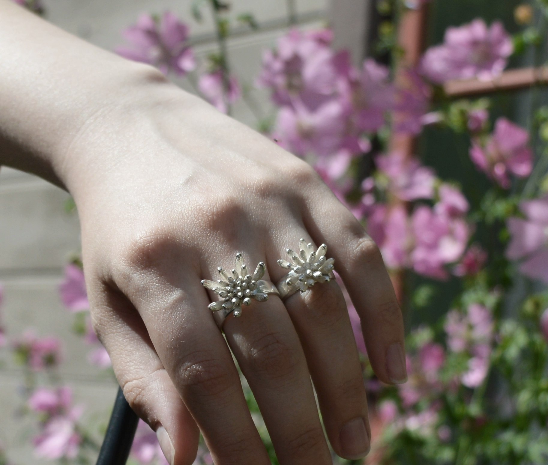 Silverring Flower Power storlek 58