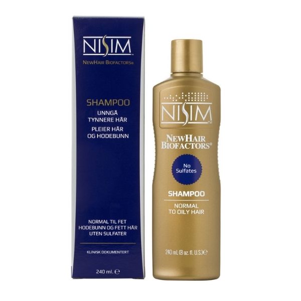 NISIM Shampoo for normal til fet hodebunn og fett hår - mot hårtap 240ml.
