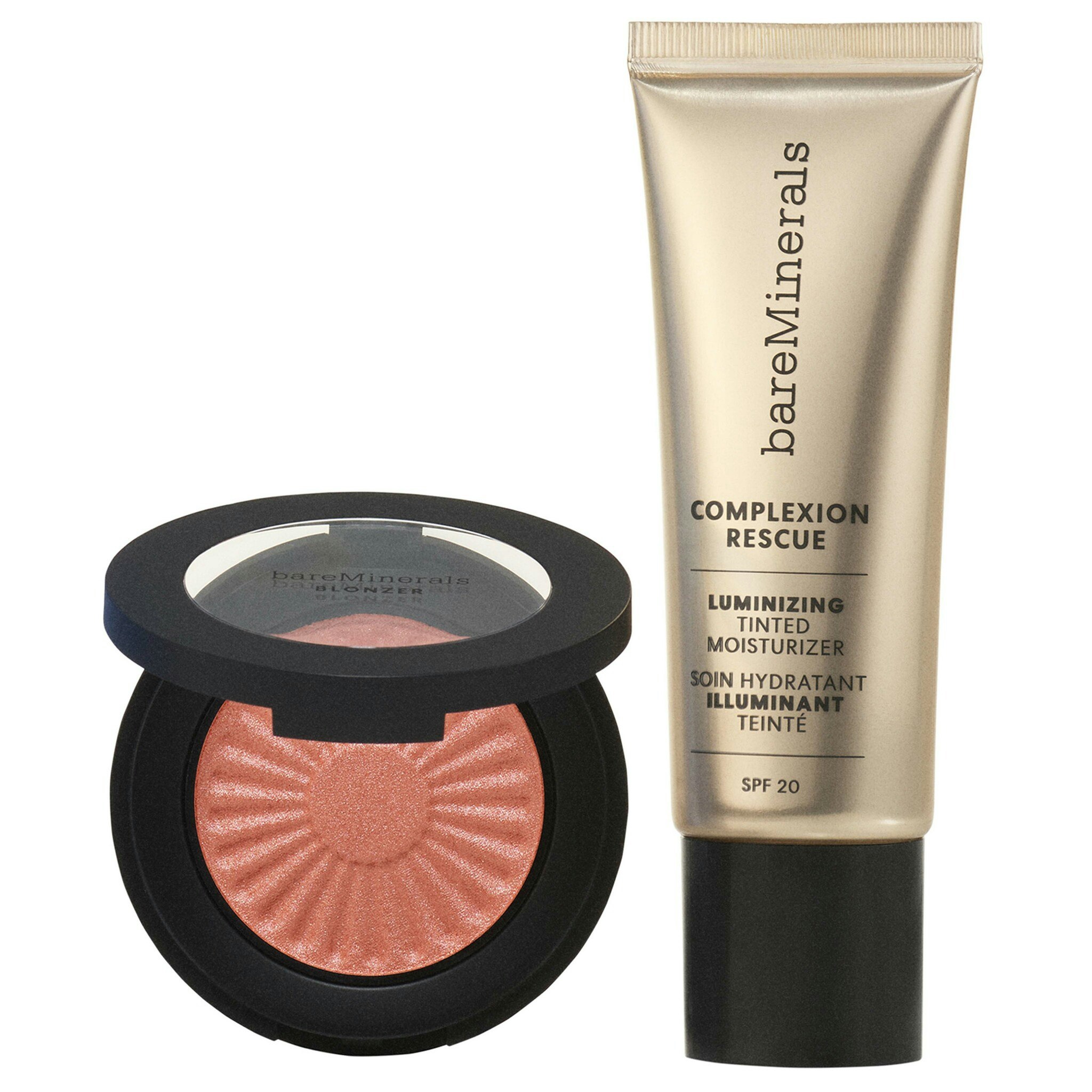 bareMinerals Face the Day Beautifully Radiant Complexion Duo - glød krem og rouge