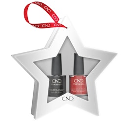 Star Duo box w Wildfire and Top Coat - Jule neglelakk i rødt og overlakk