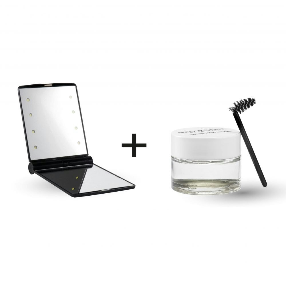 Browgame Value Kit - Instant Brow Lift Wax+LED-speil - brynstyling kit -  Hudshop