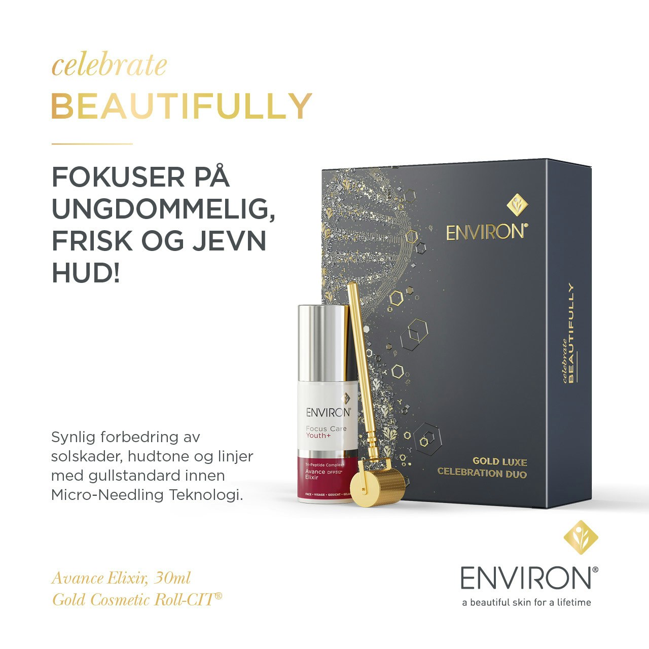 Environ - Gold Luxe Celebration Duo - “Gull-rulla” på tilbud. Gå ikke glipp av denne!