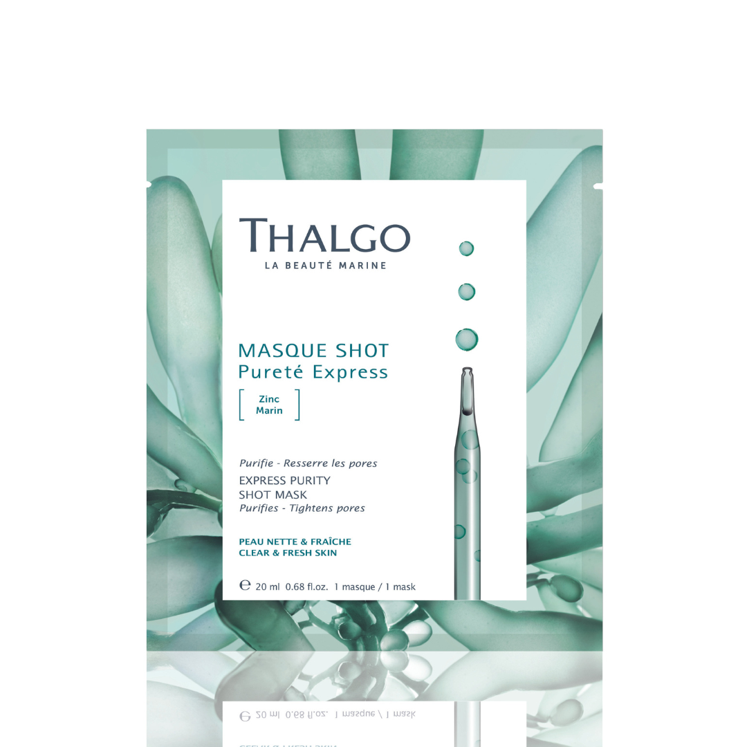 Thalgo Masque Shot - Purete Express - sheet maske - gir klarere hud til fet og kombinert hud