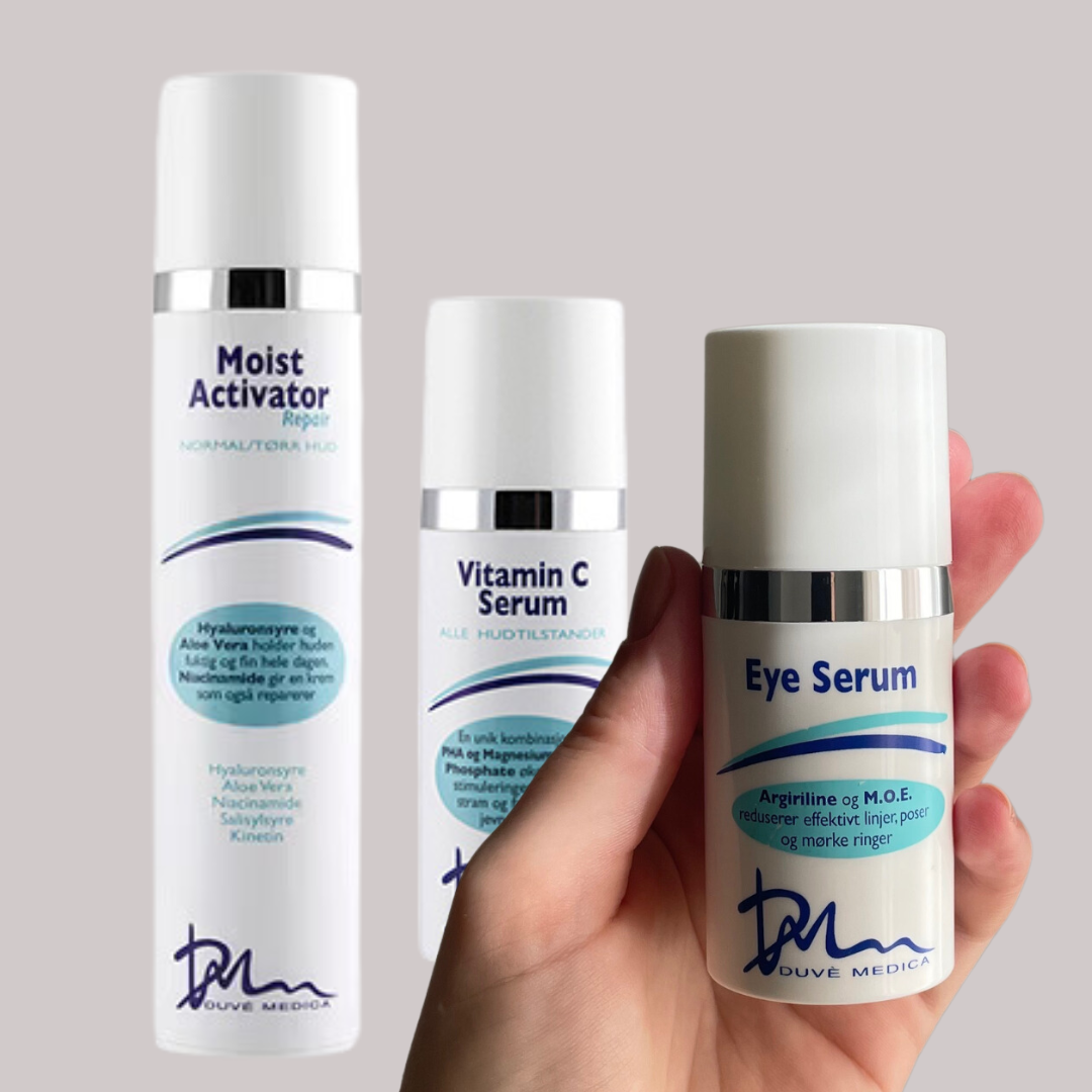 Duvé Medica - Vinterkampanje for tørr vinterhud - serum, krem og øyekrem.