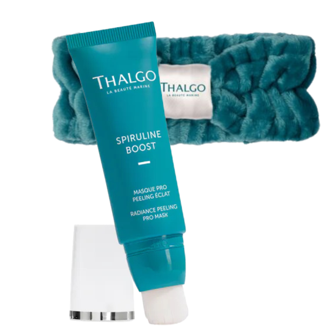 tilbud Thalgo Spiruline Boost - Radiance Peeling PRO Mask, 50 ml - oppkvikkende ansiktmaske + hårbånd