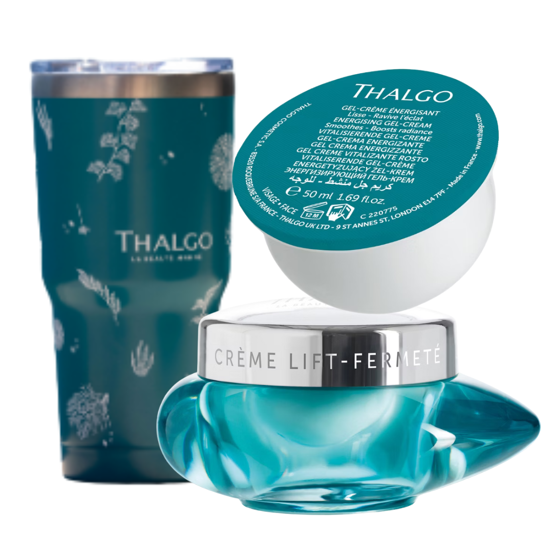 Thalgo kampanje - GLØD - krem, refill og Thalgo drikkekopp