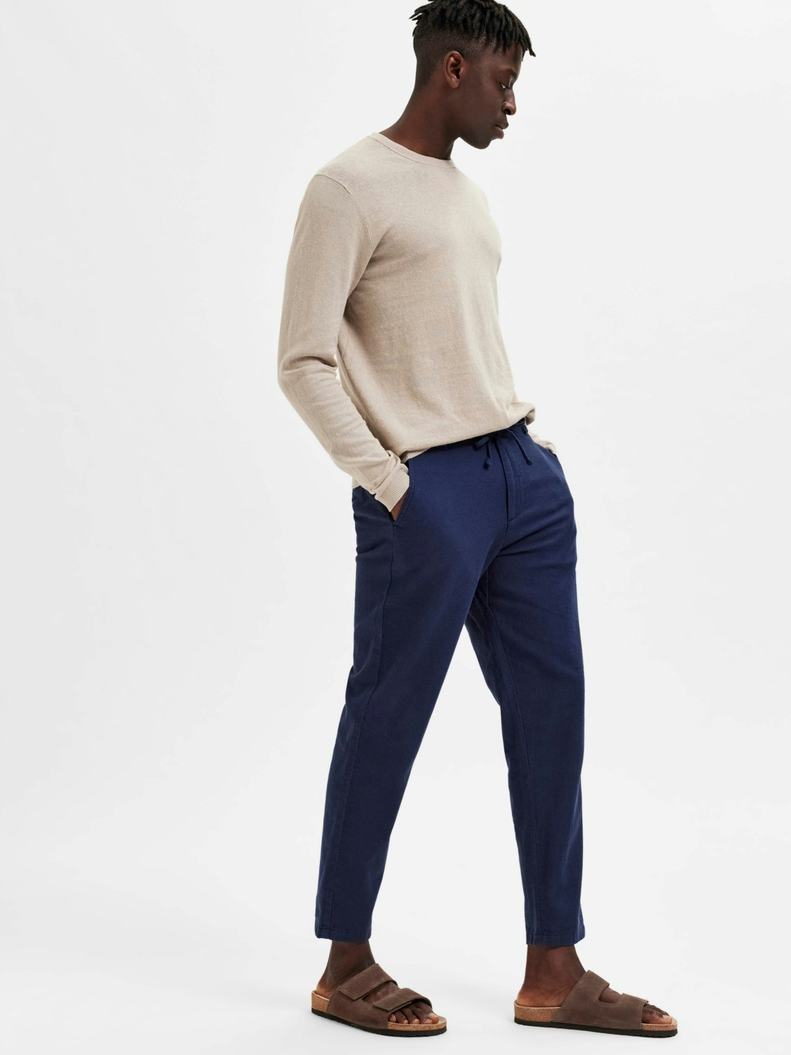 Slim brody linne pants - Kläder online | Mode till Dam & Herr | Papayas.se
