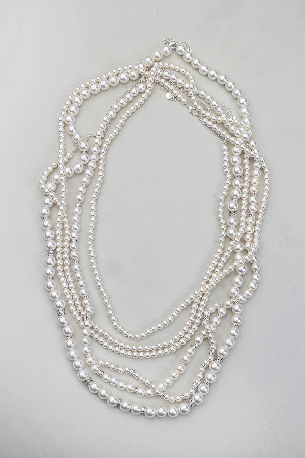 Pearl long necklace 4 set