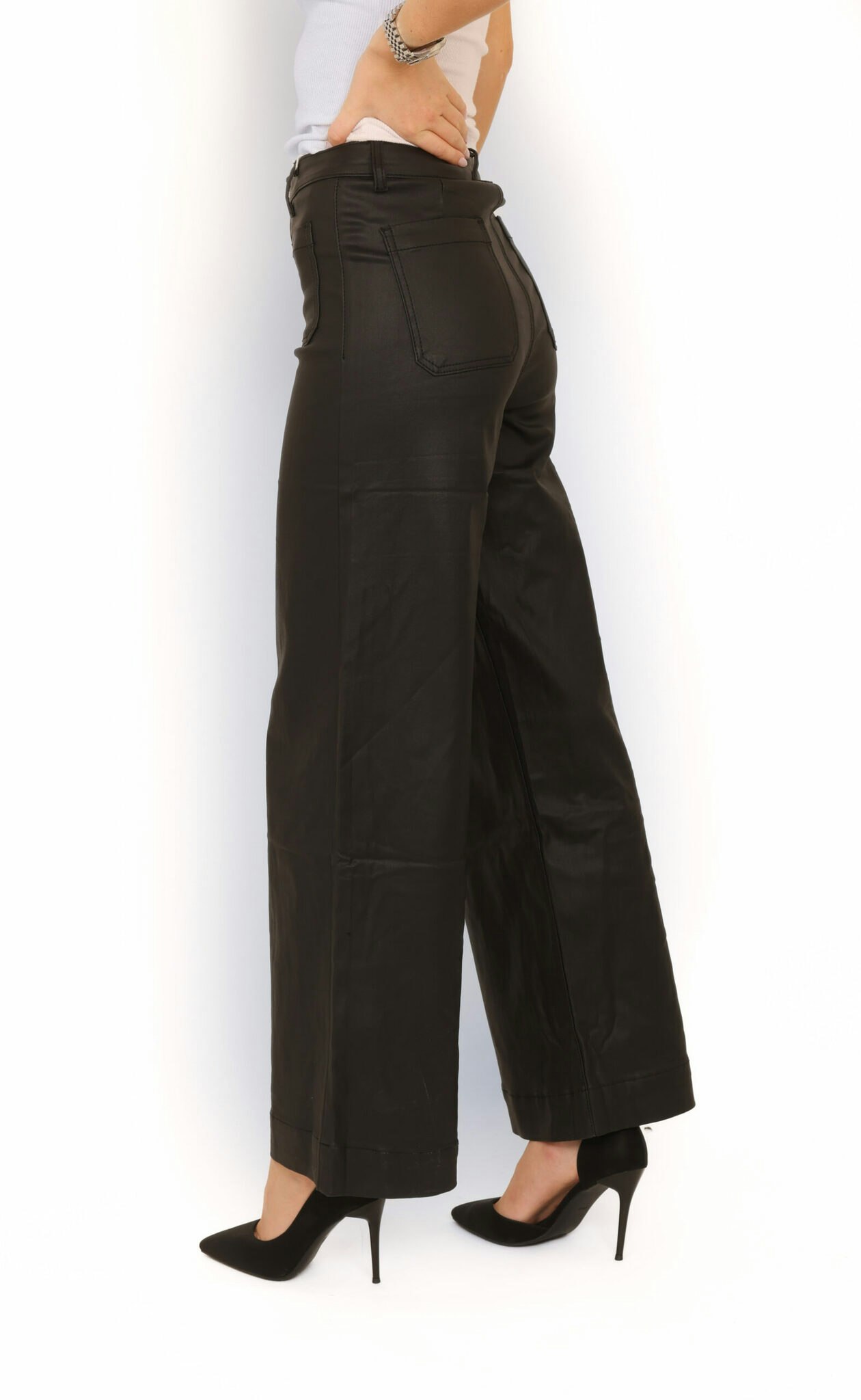 High-Waisted Pants with Front Pockets