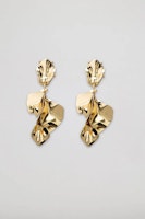 Leaf earrings metallic