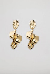 Leaf earrings metallic