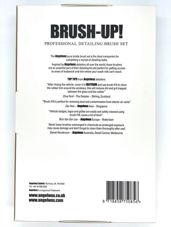 Angelwax Brush UP Professional Detailing Brush Set
