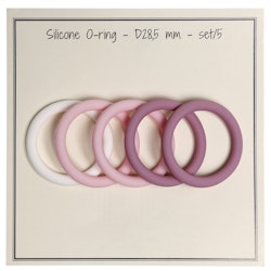 Nappringar o-ring silikon Rosa - 5 pack