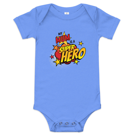 Superhero Mum Baby short sleeve one piece bodysuit
