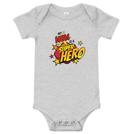 Superhero Mum Baby short sleeve one piece bodysuit
