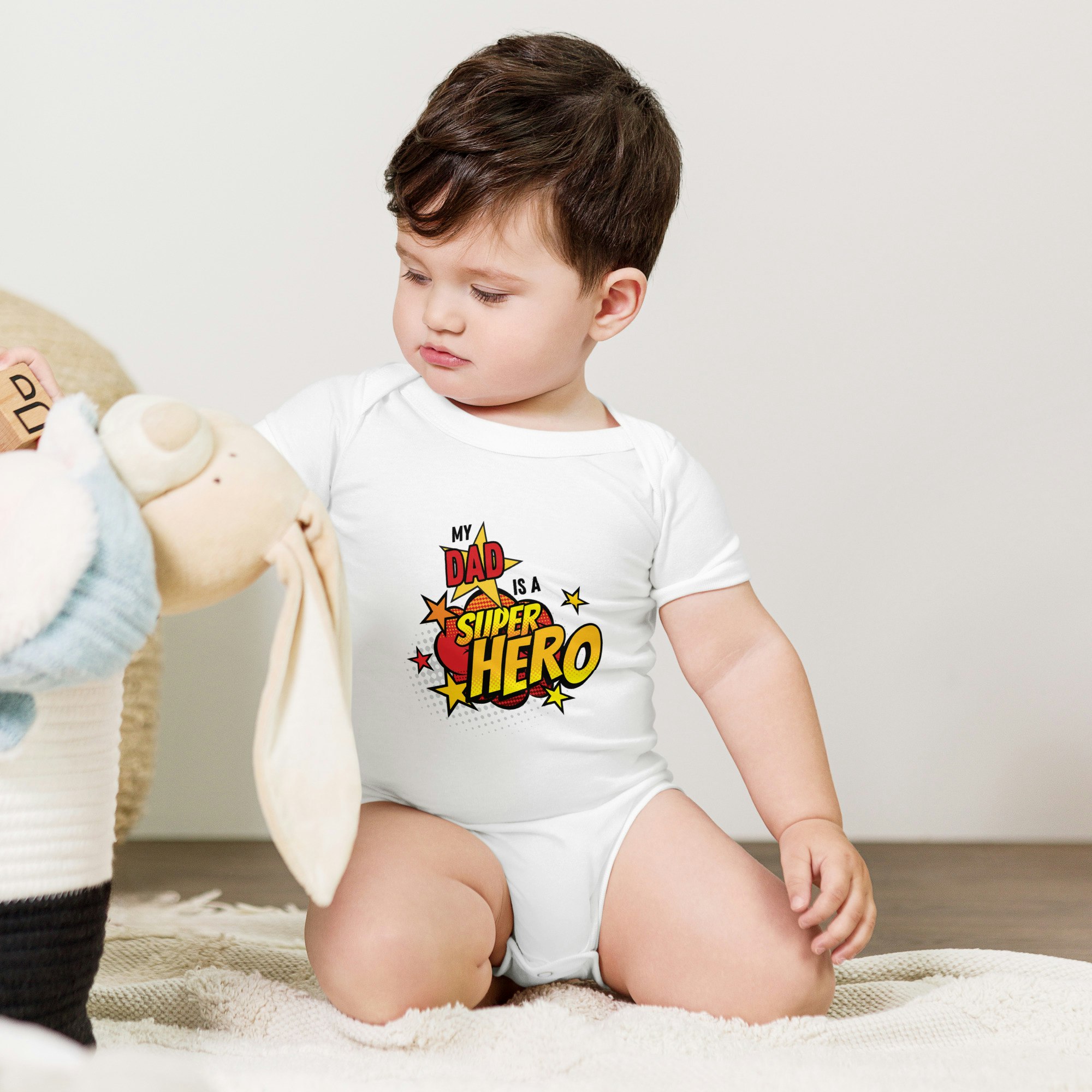 Superhero Dad Baby short sleeve one piece bodysuit