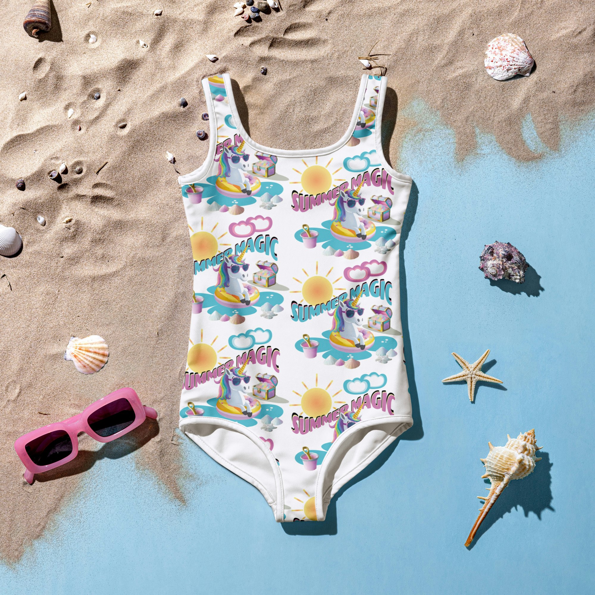 Summer Magic Unicorn All-Over Print Kids Swimsuit