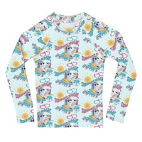 Summer Magic Unicorn Kids Rash Guard Blue