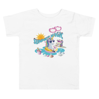 Blue Summer Magic Unicorn Toddler Short Sleeve T-shirt