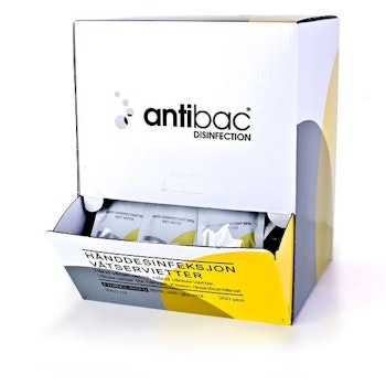 Antibac 85% hånddesinfeksjon servietter, 250 stk