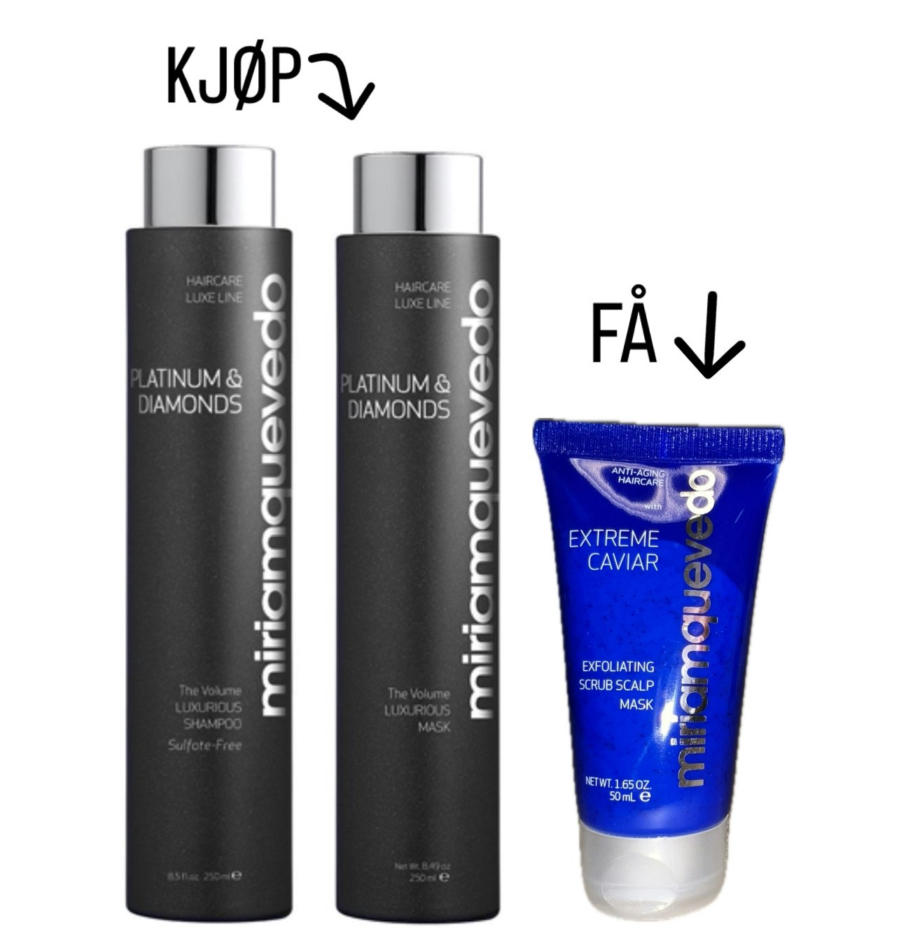 KAMPANJE! Kjøp Platinum & Diamonds Shampoo & Mask (balsam), Få Exfoliating Scrub Scalp Mask 50 ml