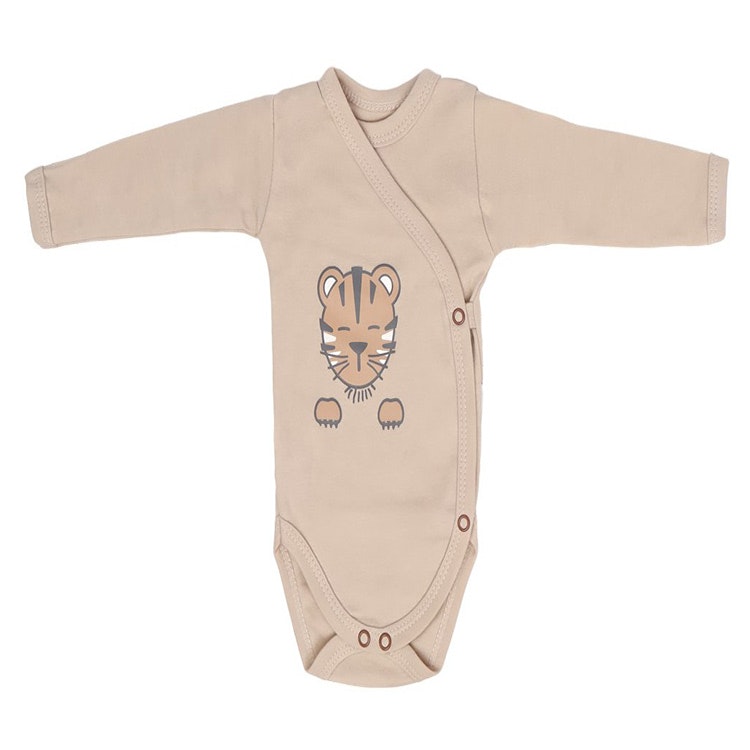 Beige långärmad body med tigermotiv - Tiger