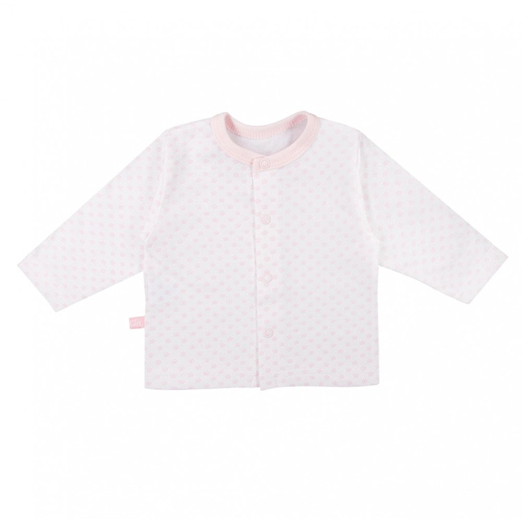långärmad vit-rosa tröja med blommigt mönster från kollektionen Tiny Flower
