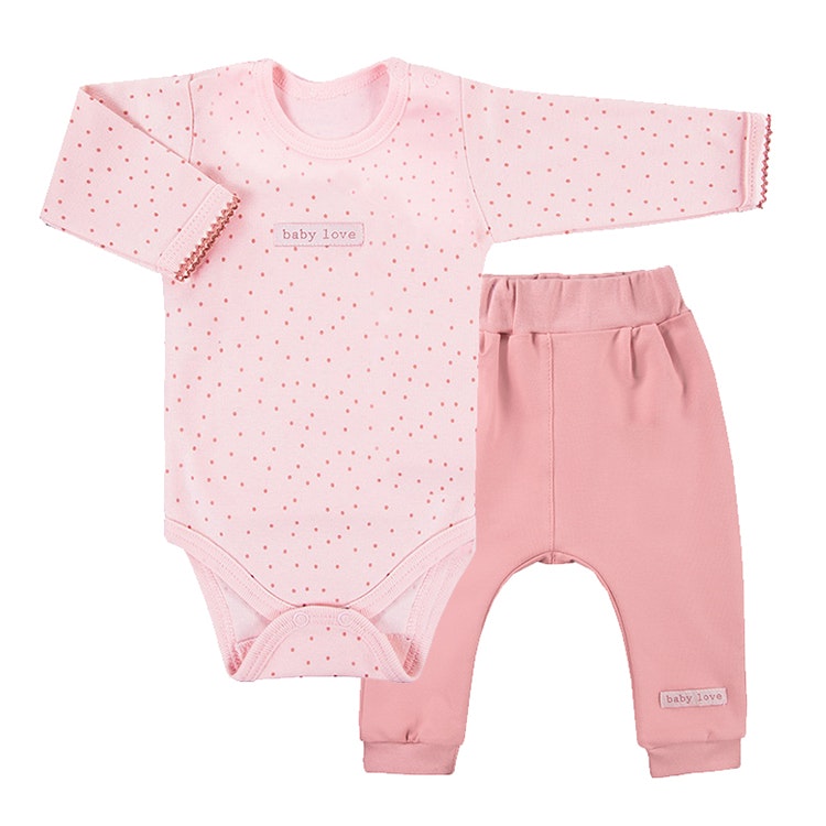 Rosa premium set - Body och byxa från kollektionen Baby Love