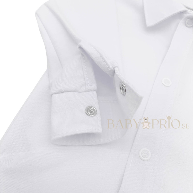 Uppknäppt ärm på vit body bomullsskjorta från kollektionen Ellegance