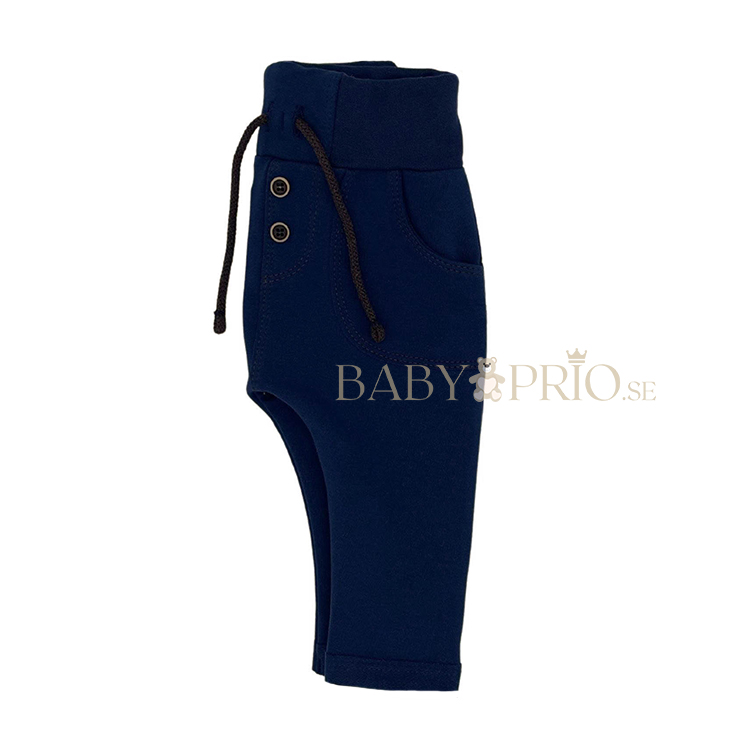 Vikta eleganta marinblå sweatpants med fickor - Ellegance