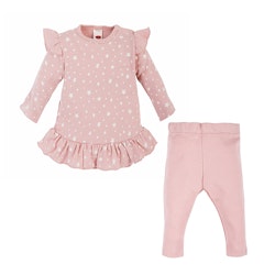 Set - Rosa tunika med rosa leggings - Baby Stars