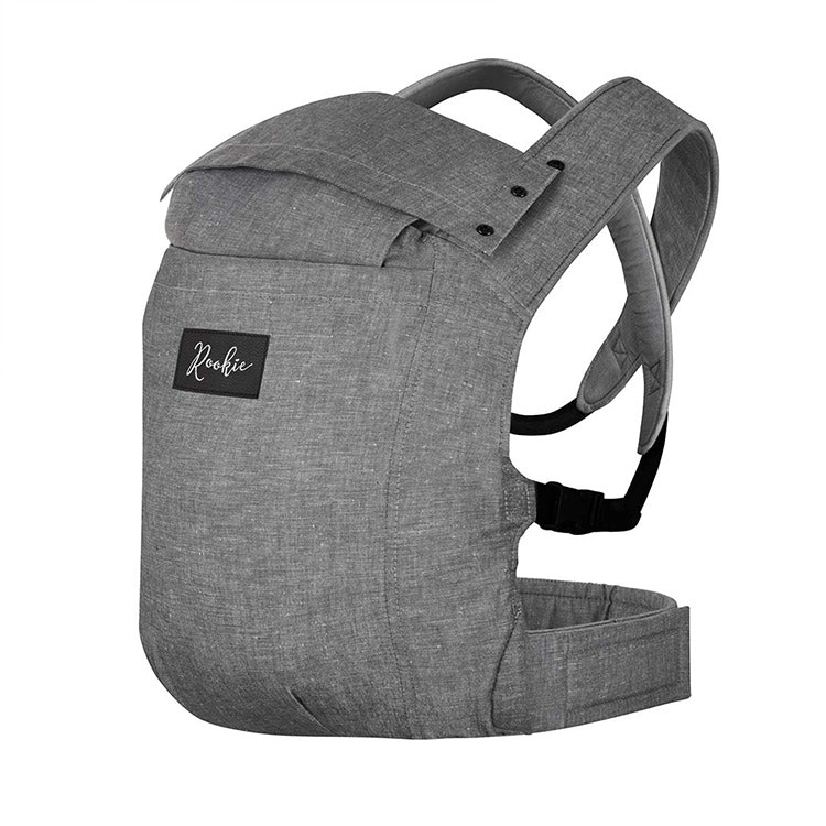 Sida med nackskydd ROOKIE Premium baby bärsele - Dark Grey