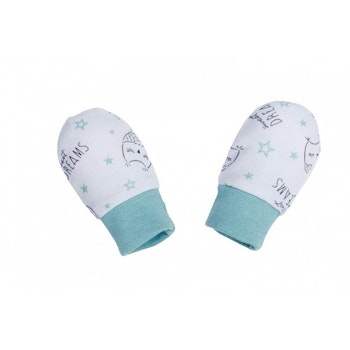 Vit-turkosa vantar med ugglor - Sweet Dreams