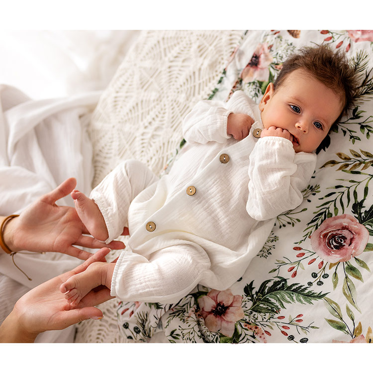 Bebis i Muslin jumpsuit - Vit - Natural Baby