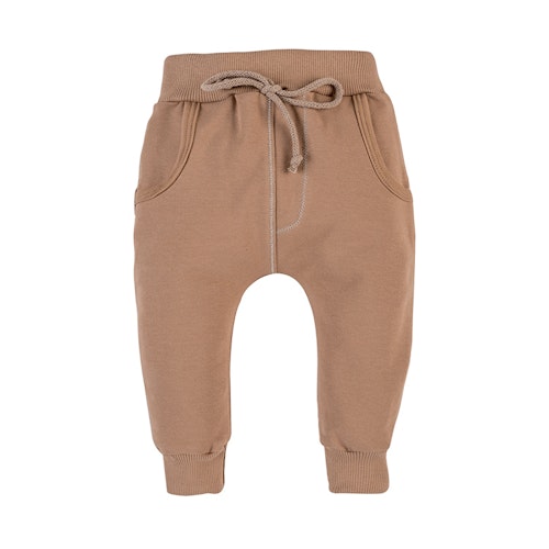 Kamelfärgade baby sweatpants med fickor - Easy Life