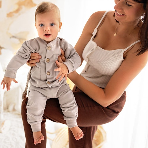 Set - Beige Sweatshirt-cardigan och byxa - William