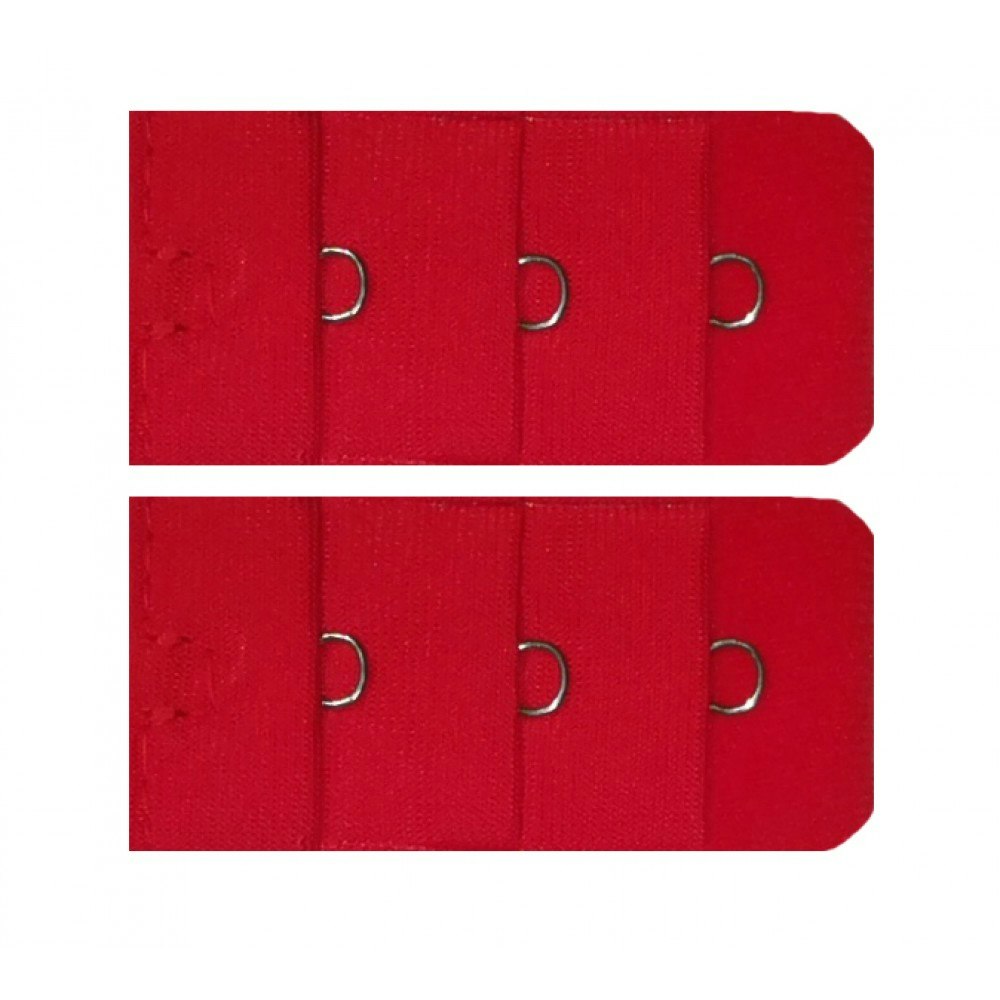 2-pack Röd BH-förlängare - 1 hake / hyska