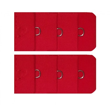 2-pack Röd BH-förlängare - 1 hake / hyska