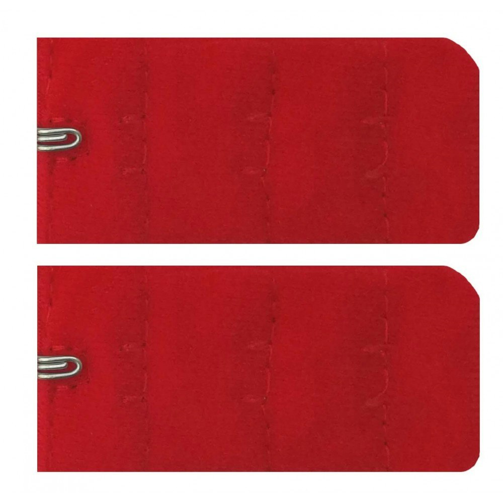 2-pack Röd BH-förlängare - 1 hake / hyska