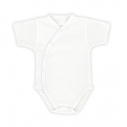 Vit kortärmad body med smart knäppning - Classic Baby