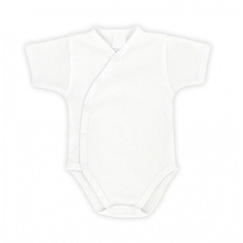 Vit kortärmad body med smart knäppning - Classic Baby