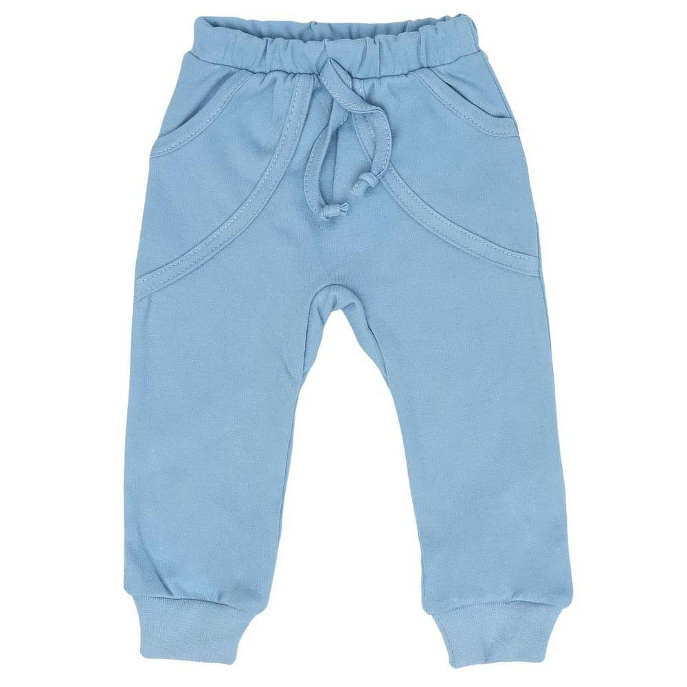 Blå baby mjukisbyxor med fickor - Happy