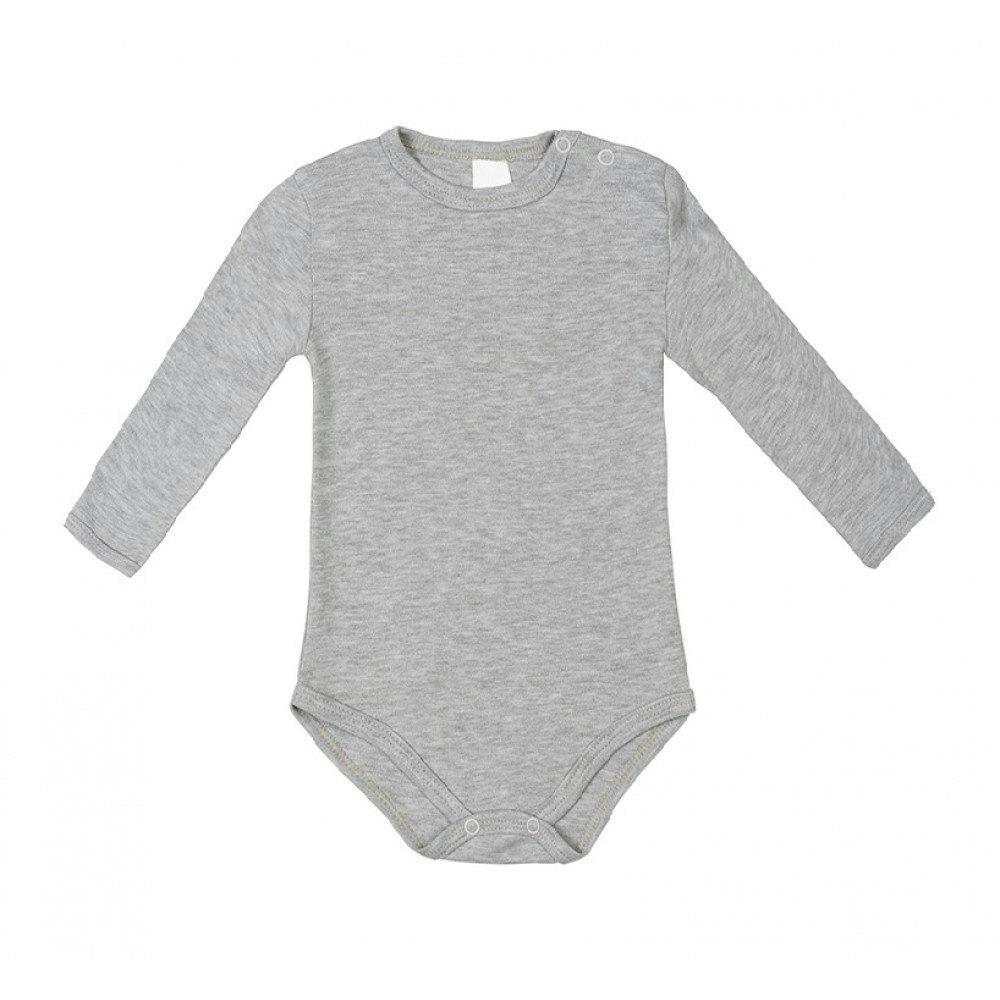 Långärmad body (Grå) - Classic Baby