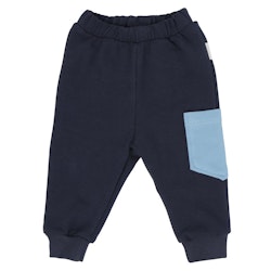 Tjockare Baby mjukisbyxor med ficka - Happy