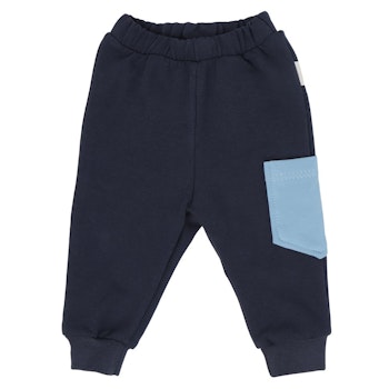 Tjockare Baby mjukisbyxor med ficka - Happy