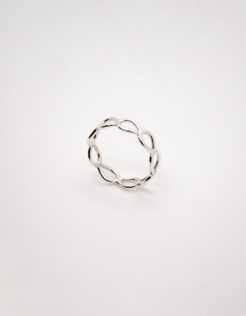 Looped twigs - handgjord ring i återvunnet silver
