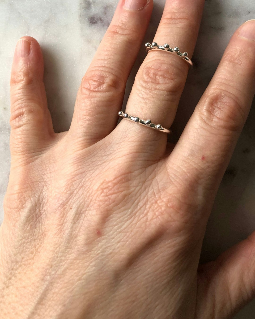 Spiked Dots | ring med silverkulor i återvunnet silver - Edie May Jewellery  - handgjorda silversmycken